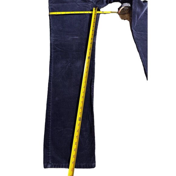 VTG Crestline High Waisted Corduroy Pants Size 10 Straight Leg 1970s Navy Boho - Picture 5 of 14